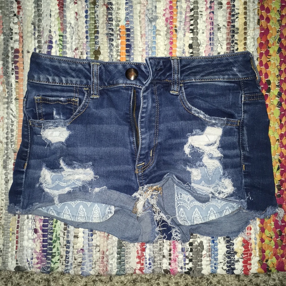 American Eagle stretch hi-rise shortie shorts